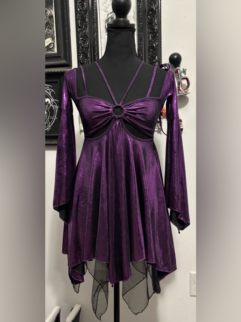 NWT Dolls Kill / Club Exx Purple Lightning In A Bottle Mini Dress